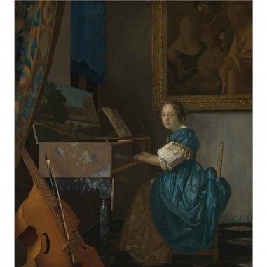 Πίνακας σε καμβά Johannes Vermeer - Lady Seated at a Virginal - 1672