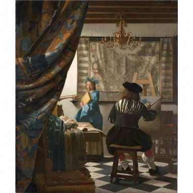 Πίνακας σε καμβά Johannes Vermeer - The Allegory of Painting - 1666