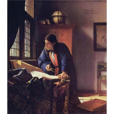 Πίνακας σε καμβά Johannes Vermeer - The Geographer - 1669