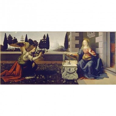 Πίνακας σε καμβά Leonardo Da Vinci - Annunciation 1475–1480