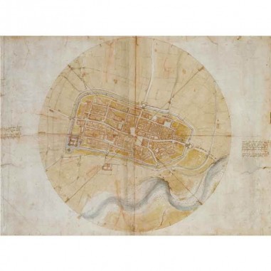 Πίνακας σε καμβά Leonardo Da Vinci - Leonardo's map of Imola