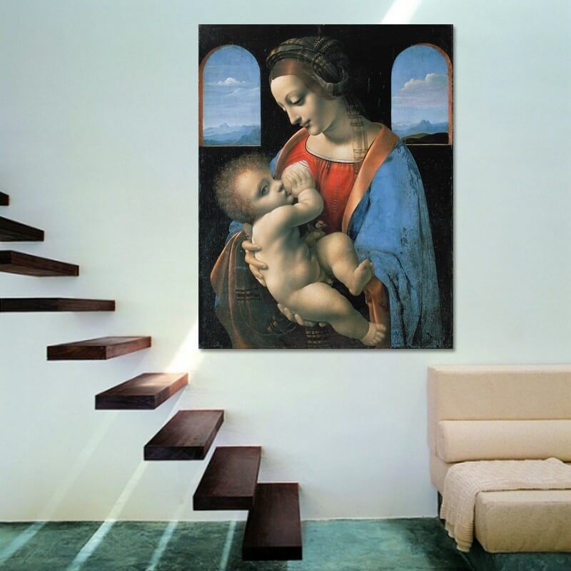 Πίνακας σε καμβά Leonardo da Vinci -  Madonna Litta