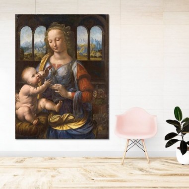 Πίνακας σε καμβά Leonardo da Vinci - Madonna of the Carnation