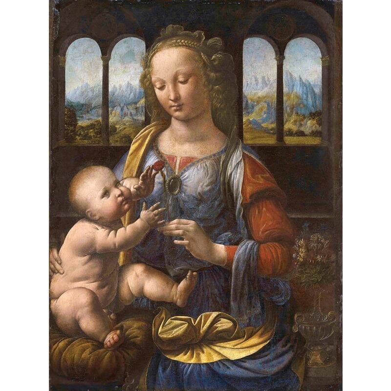 Πίνακας σε καμβά Leonardo da Vinci - Madonna of the Carnation