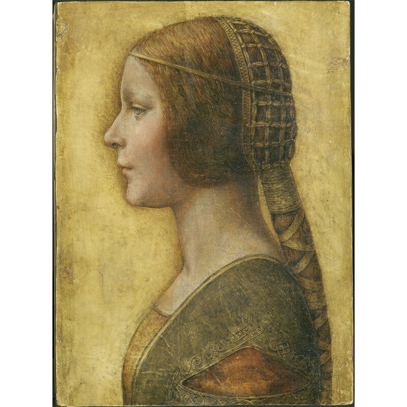 Πίνακας σε καμβά Leonardo da Vinci - Profile of a Young Fiancee