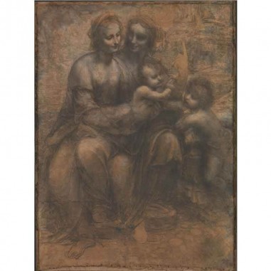 Πίνακας σε καμβά Leonardo Da Vinci - The Virgin and Child with St. Anne and St. John the Baptist