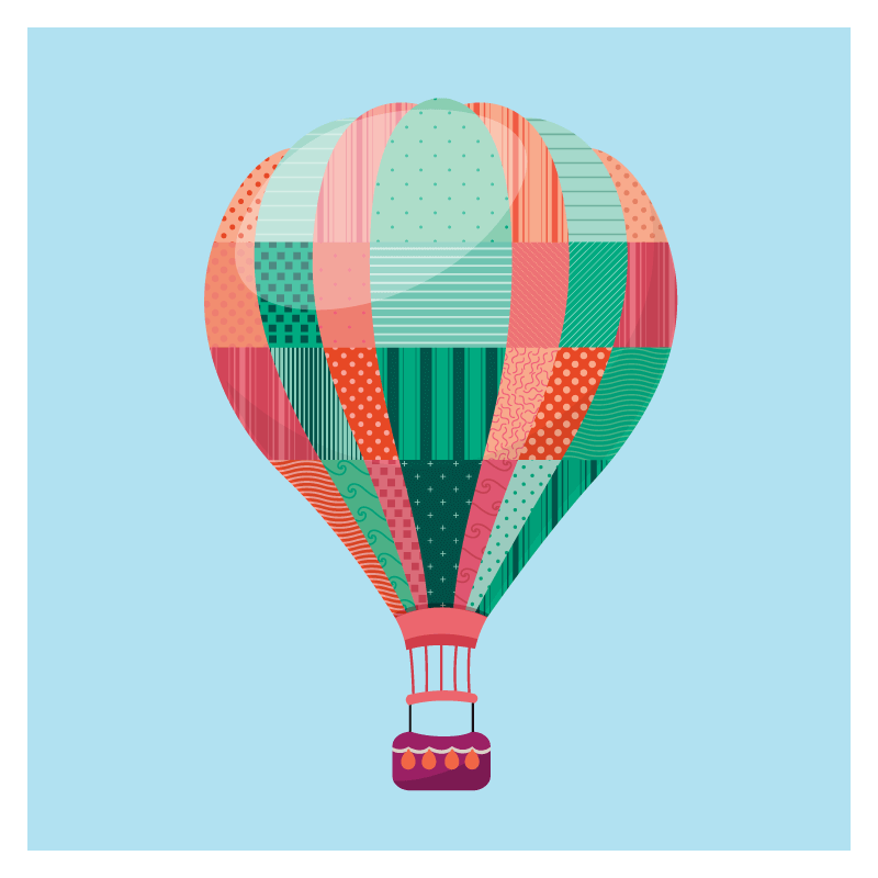 Πίνακας σε καμβά με αερόστατο