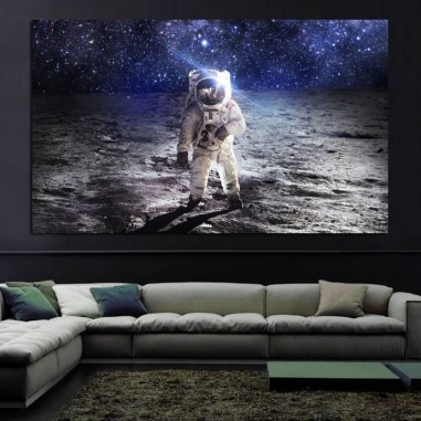 Πίνακας σε καμβά με άνθρωπο στο φεγγάρι