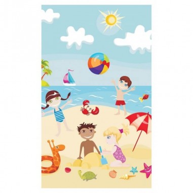 Πίνακας σε καμβά με παιδιά στην παραλία