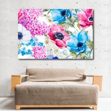 Πίνακας σε καμβά με Πολύχρωμα άνθη