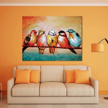 Πίνακας σε καμβά με Πουλιά σε Κλαδί