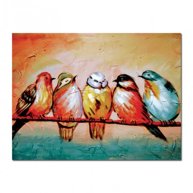 Πίνακας σε καμβά με Πουλιά σε Κλαδί
