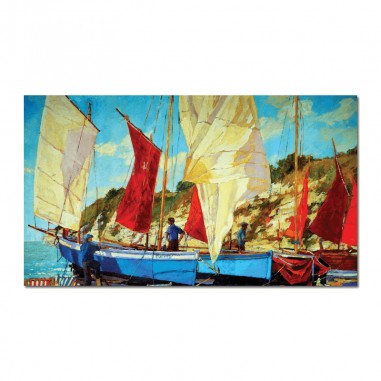 Πίνακας σε καμβά με Ψαράδες σε Ιστιοφόρο