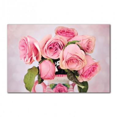 Πίνακας σε καμβά με Ροζ Τριαντάφυλλα