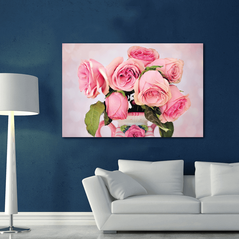 Πίνακας σε καμβά με Ροζ Τριαντάφυλλα
