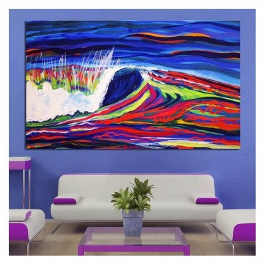 Πίνακας σε καμβά με ζωγραφισμένα κύματα