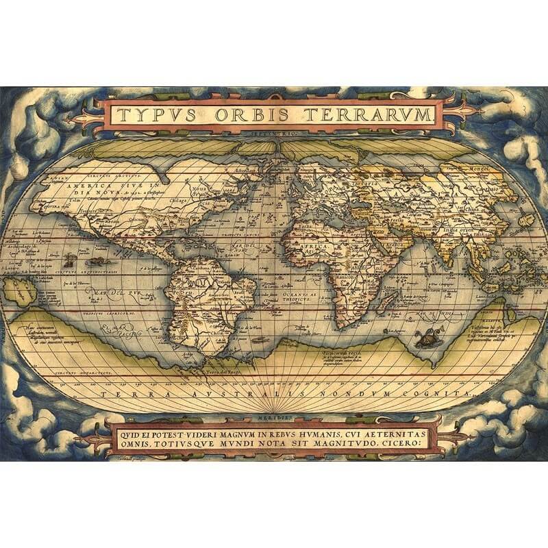 Πίνακας σε καμβά Παγκόσμιος Χάρτης του Ορτέλιους 1570