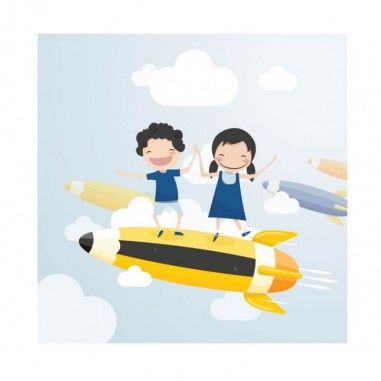 Πίνακας σε καμβά Παιδικός πίνακας ιπτάμενα μολύβια