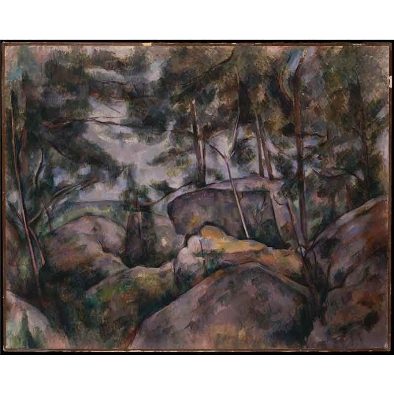 Πίνακας σε καμβά Paul Cezanne - Rocks in the Forest(1890)