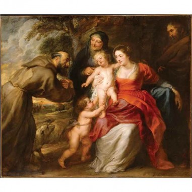 Πίνακας σε καμβά Peter Paul Rubens - The Holy Family with Saints Francis and Anne and the Infant Saint John the Baptist