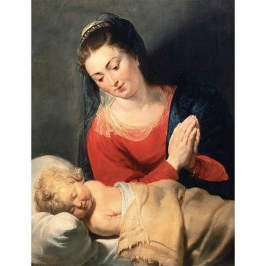 Πίνακας σε καμβά Peter Paul Rubens - Virgin in Adoration before the Christ Child