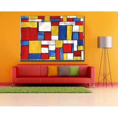 Πίνακας σε καμβά Piet Mondrian geometrical painting