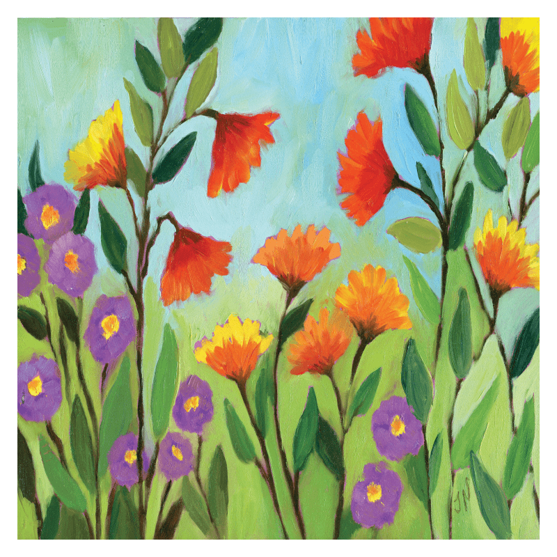 Πίνακας σε καμβά πολύχρωμα λουλούδια