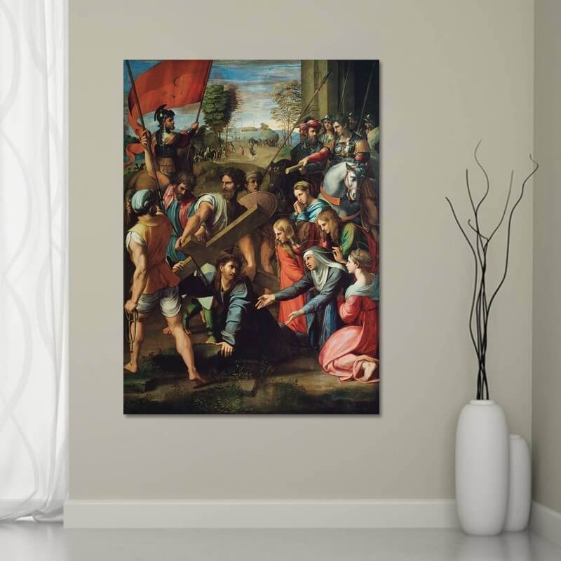 Πίνακας σε καμβά Raffaello - Christ Falling on the Way to Calvary