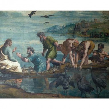 Πίνακας σε καμβά Raffaello Sanzio da Urbino - The Miraculous Draught of Fishes - 1515