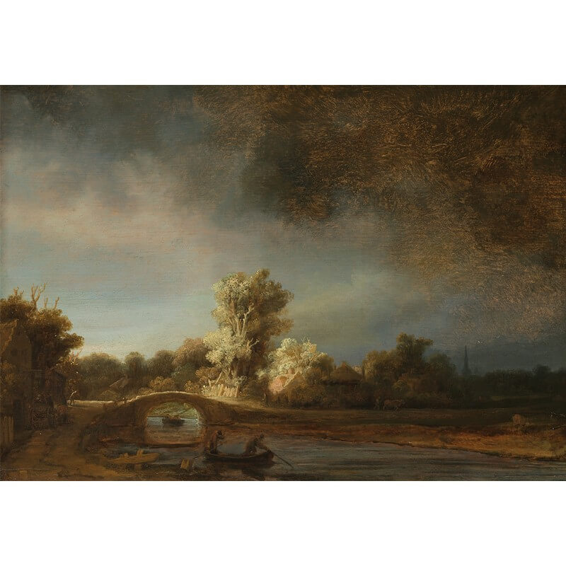 Πίνακας σε καμβά Rembrandt - De stenen brug