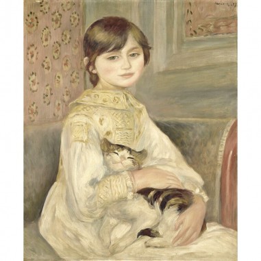 Πίνακας σε καμβά Renoir - Julie Manet with a cat