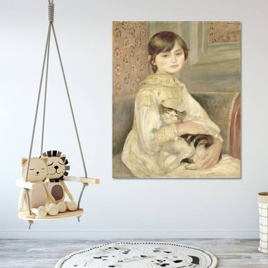 Πίνακας σε καμβά Renoir - Julie Manet with a cat