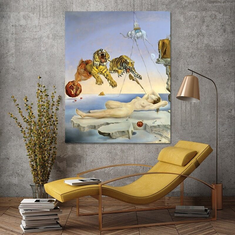 Πίνακας σε καμβά Salvador Dali - Dream Caused by the Flight of a Bee around a Pomegranate a Second before Waking