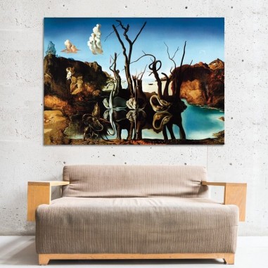 Πίνακας σε καμβά Salvador Dali - Swans Reflecting Elephants