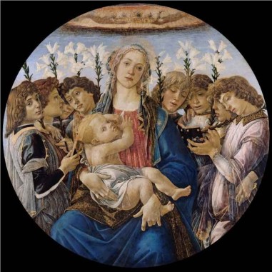 Πίνακας σε καμβά Sandro Botticelli - Madonna with Lillies and Eight Angels - 1478