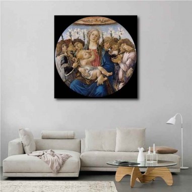 Πίνακας σε καμβά Sandro Botticelli - Madonna with Lillies and Eight Angels - 1478