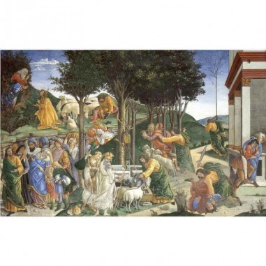 Πίνακας σε καμβά Sandro Botticelli  - Youth of Moses  Sistine Chapel