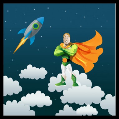 Πίνακας σε καμβά Space Stickerman