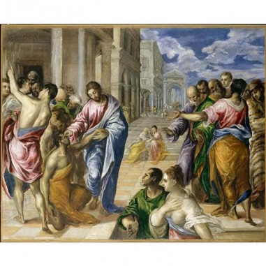 Πίνακας σε καμβά The miracle of Christ-El Greco