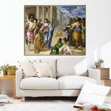 Πίνακας σε καμβά The miracle of Christ-El Greco