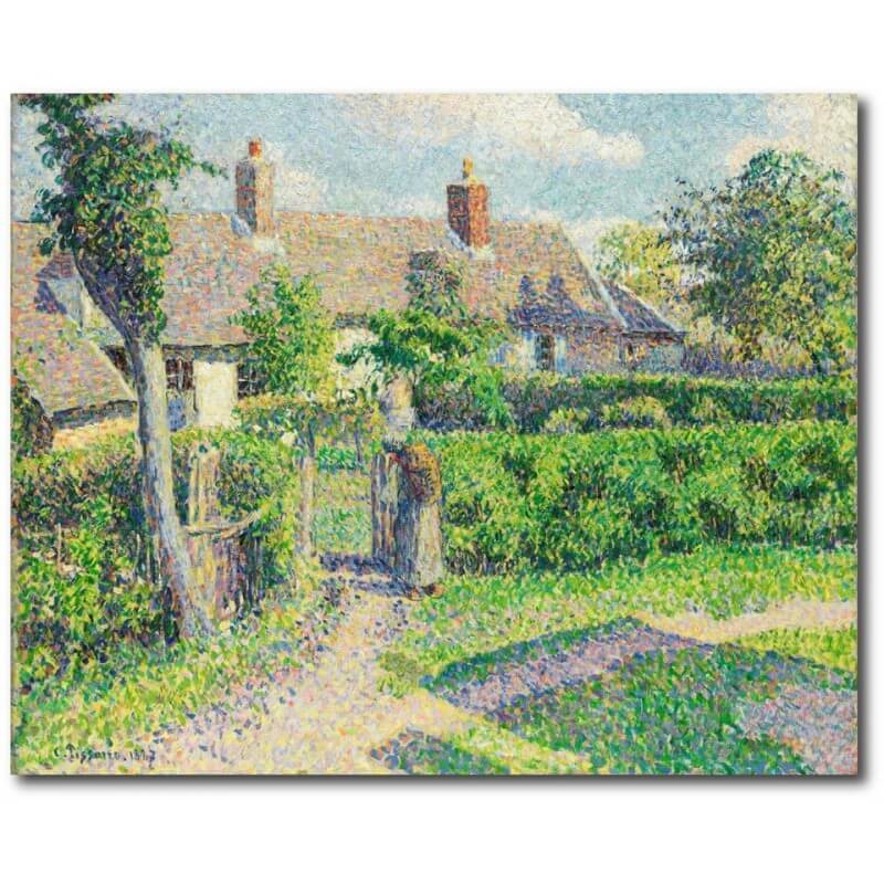 Πίνακας σε καμβά του Camille Pissarro Peasants houses