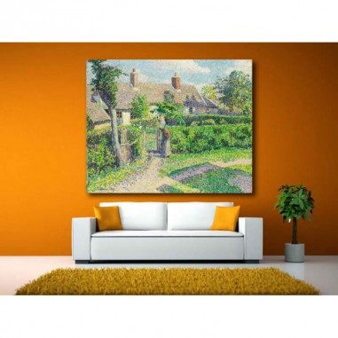 Πίνακας σε καμβά του Camille Pissarro Peasants houses