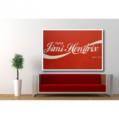 Πίνακας σε καμβά του Jimi Hedrix Coca Cola