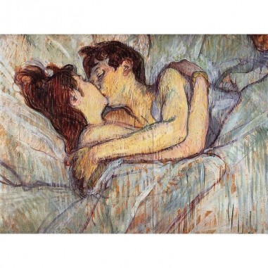 Πίνακας σε καμβά Toulouse Lautrec - In bed the kiss