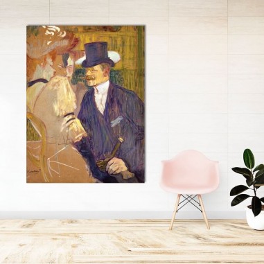 Πίνακας σε καμβά Toulouse Lautrec - The Englishman at the Moulin Rouge