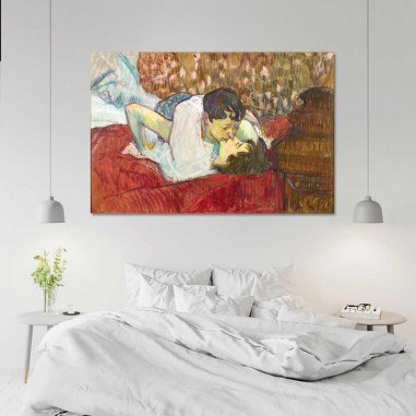 Πίνακας σε καμβά Toulouse Lautrec - The Kiss