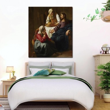 Πίνακας σε καμβά Vermeer - Christ in the House of Martha and Mary