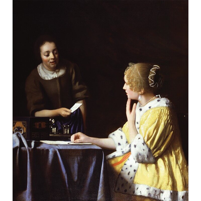 Πίνακας σε καμβά Vermeer - Lady Maidservant Holding Letter