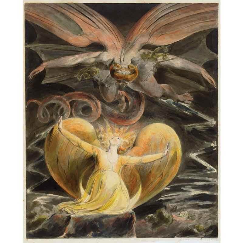 Πίνακας σε καμβά William Blake - The Great Red Dragon and the Woman Clothed with Sun - 1805