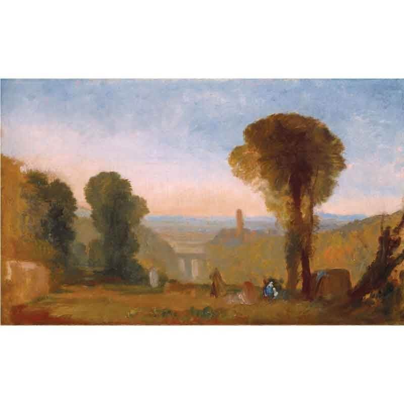 Πίνακας σε καμβά William Turner - Italian Landscape with Bridge and Tower - 1827